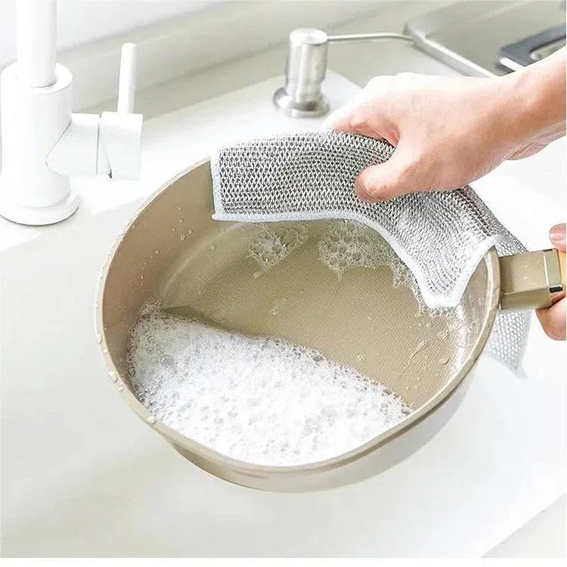 Multipurpose Wire Dishwashing Rags for Wet and Dry (Pack of 10)