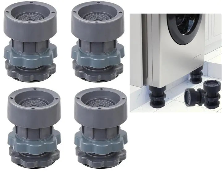 4 pc Adjustable & Heavy-Duty Washing Machine Vibration Feet Pad