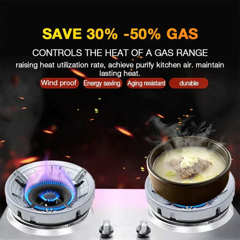 2 pc Fire & Windproof Energy Saving Gas Stove Stand